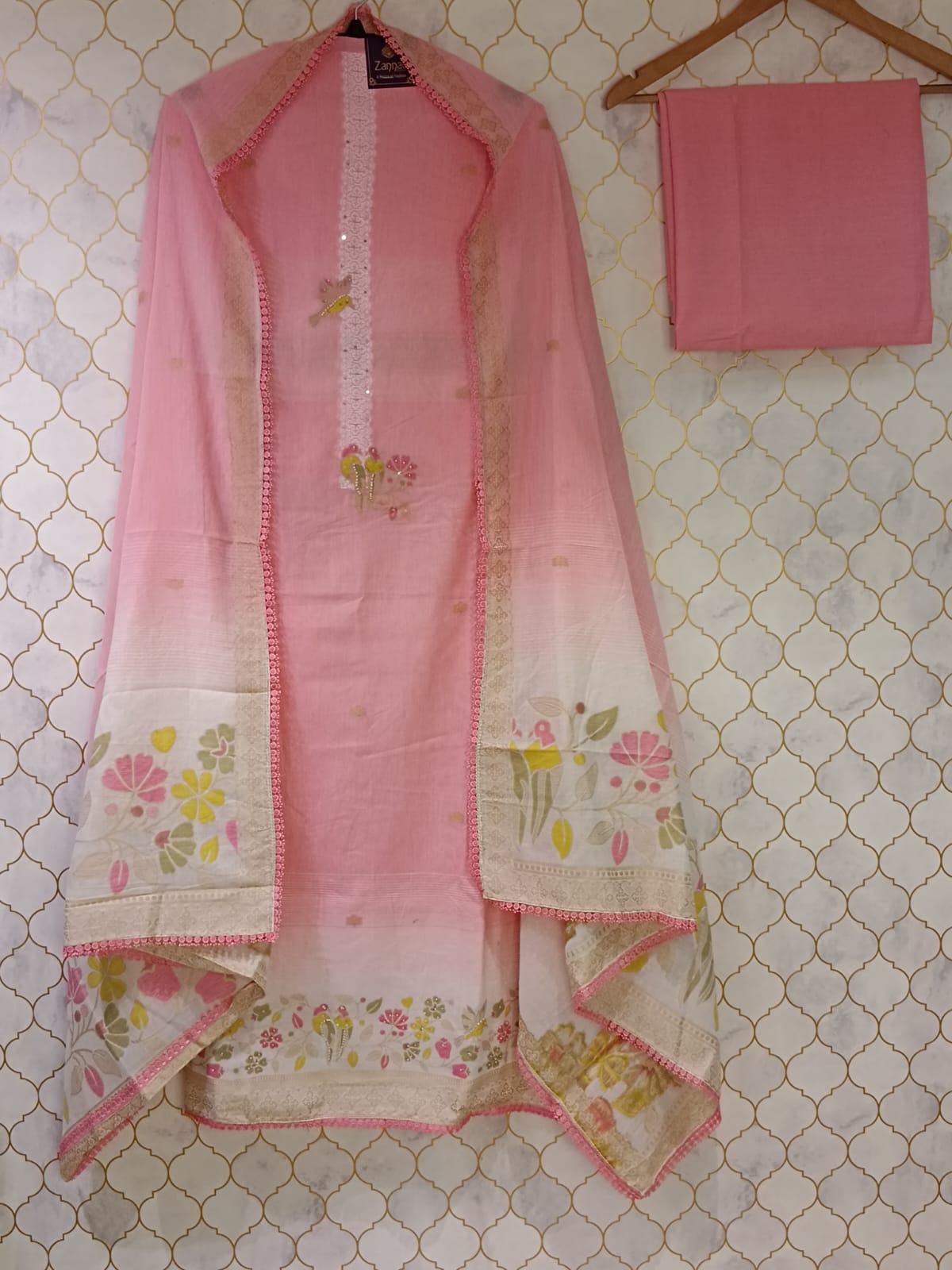 Pure Cotton Lilan with Banarasi touch - Image 4