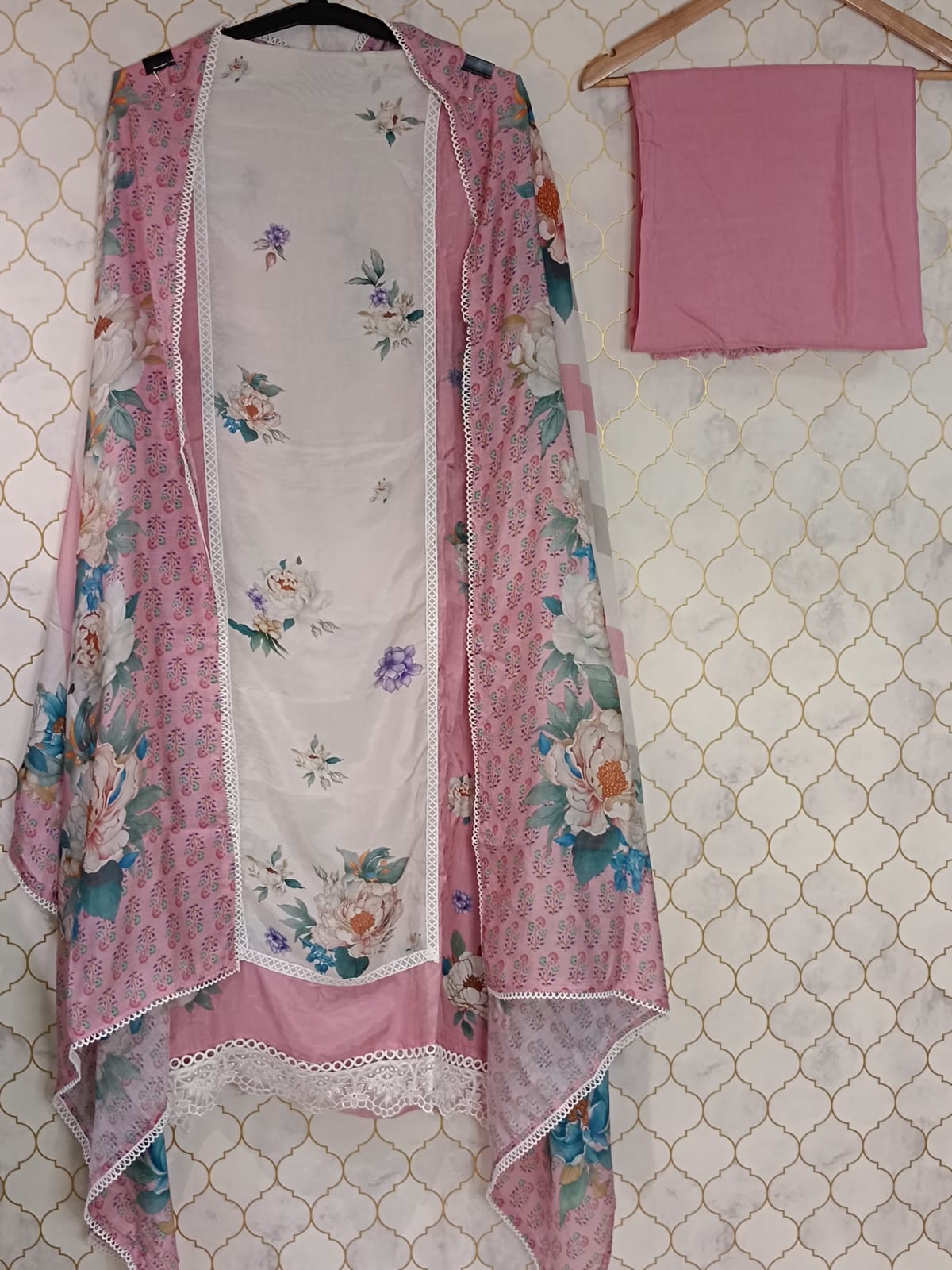 Pure Muslin Cotton all Over rose Floral Print - Image 5