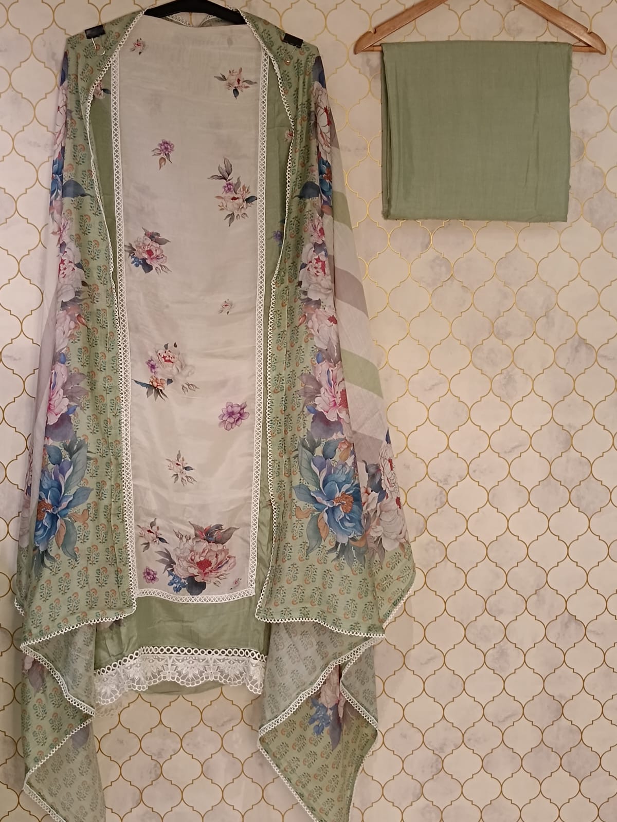 Pure Muslin Cotton all Over rose Floral Print - Image 2