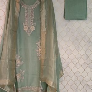 mint green Pure Georgette Silk