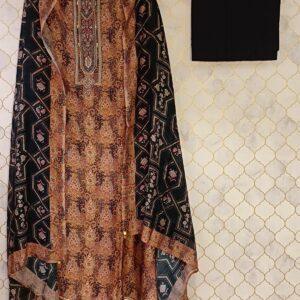 pure cotton mul pashmina print on neckline