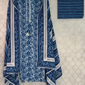 pure cotton with all over block print tassel