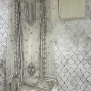 pure georgette with thread zari work