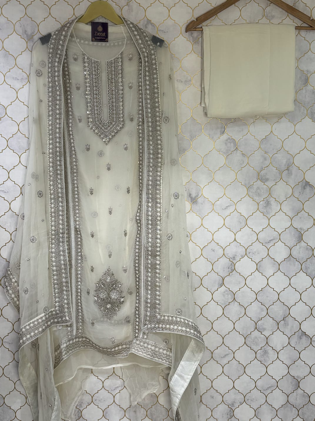 pure georgette with thread zari work pure georgette with thread zari work