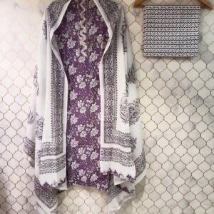 u1011 pure cotton with digital printed on neckline zig zag patti and lace detailing