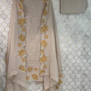 U1024- Pure Cotton mul-mul with all over thread Work Scallops on Gehra