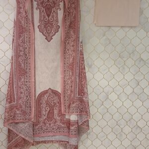 u1025 pure cotton with pashmina detailing on neckline also on border