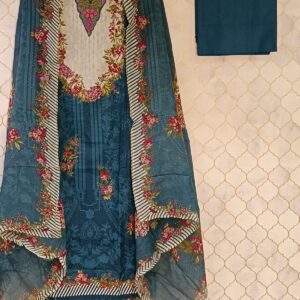 u1045 pure cotton printed pakistani pattern thread work on neckline lace given on hemline