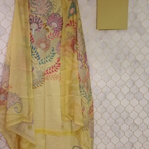 u1048 pure glass cotton with digital printed all over sequence on neckline given on hemline