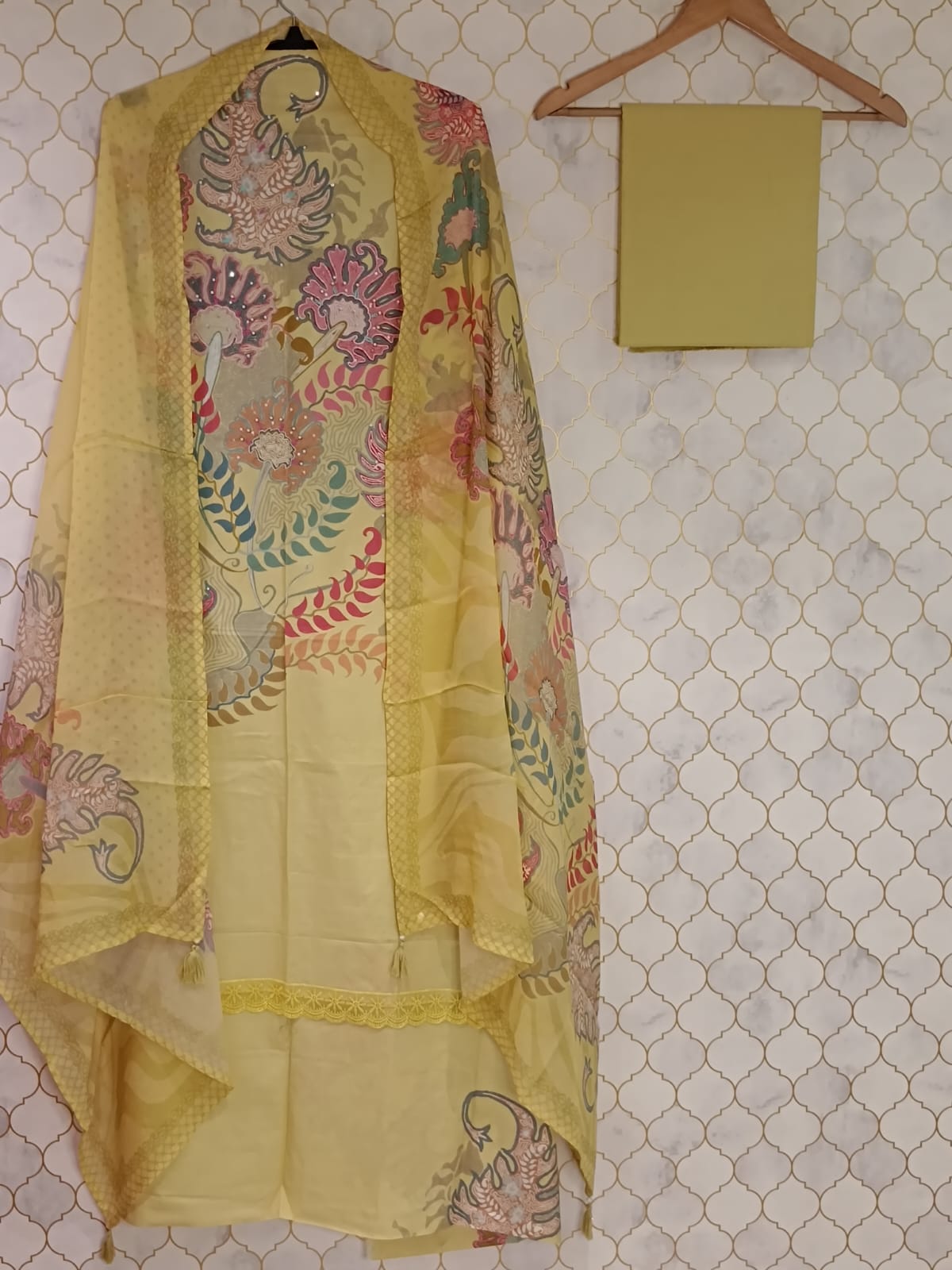 u1048 pure glass cotton with digital printed all over sequence on neckline given on hemline u1048 pure glass cotton with digital printed all over sequence on neckline given on hemline