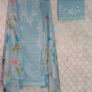 u1051 pure cotton mul with thread work on front lace given on hemline