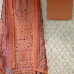 u1067 pure cotton mul mul printed with sequence and thread detailing lace given on hemline