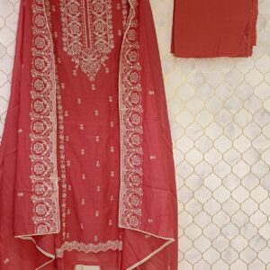 u1075 pure cotton mul mul with thread work all over and thread scallops embroidery3595