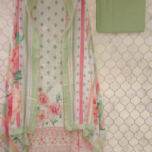 u1078 pure lightweight cotton white embroidery with floral block prints