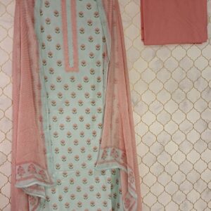 u1079 pure cotton printed neckline thread and sequence strips detailing beading lace on hemline