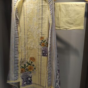 U1109-Pure Cotton with Thread Work block Prints Lace Given on Hemline