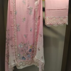 u1121 pure cotton mul mul thread work on front organza jall lace on hemline