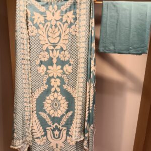 u1135 pure cotton muslin digital prints with cutdana work all over sequence detailing lace given on hemline