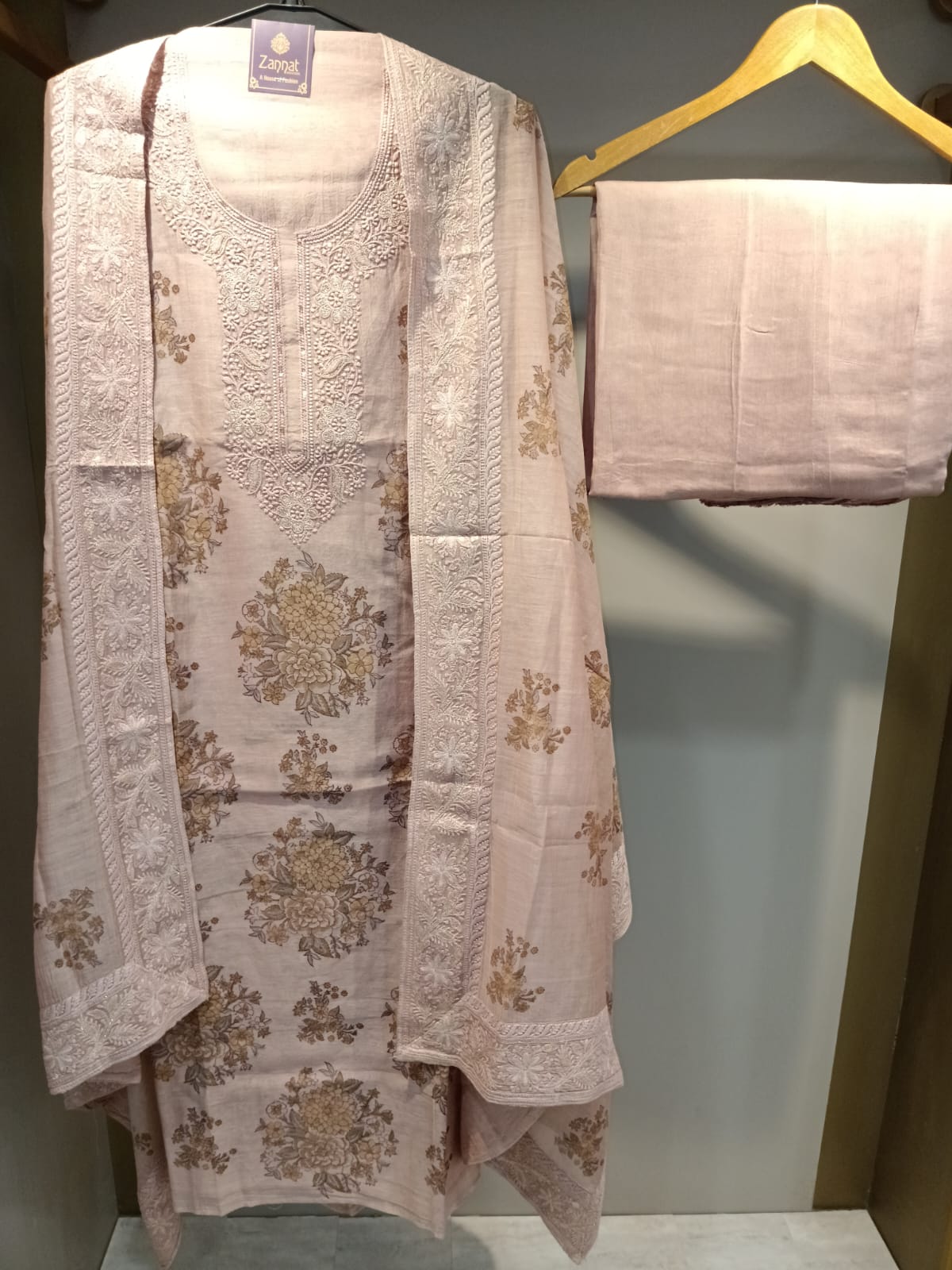 u1140 pure cotton mul mul flower printed thread work with sequence zari detailing on neckline u1140 pure cotton mul mul flower printed thread work with sequence zari detailing on neckline