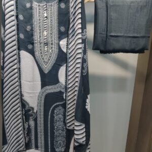 u1141 pure organza georgette digital printed cutdana sequence work on neckline with zari detailing lace given on hemline